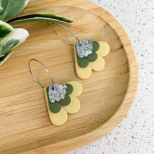 Petal Polymer Clay Dangle Hoop Earrings