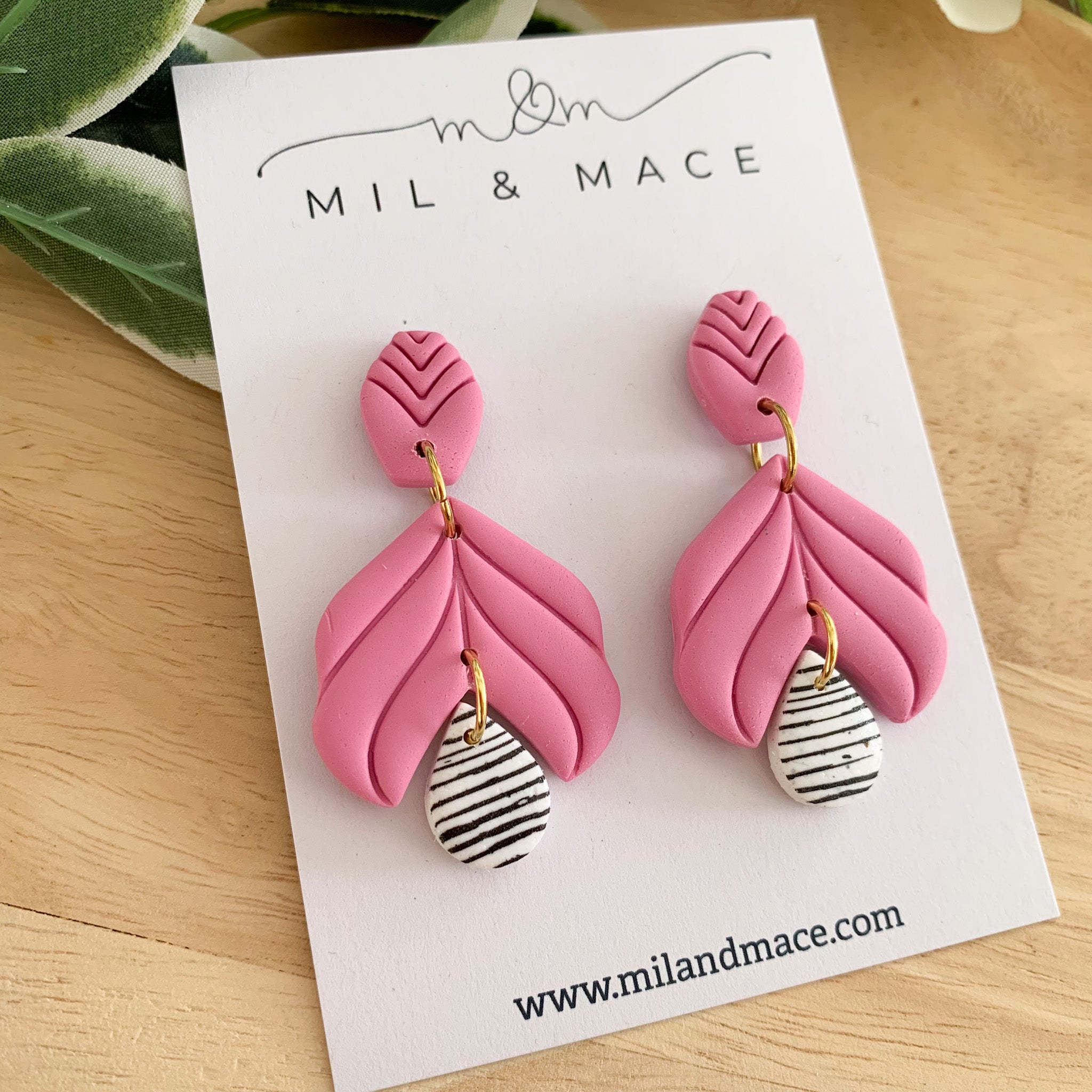 Petal Polymer Clay Dangle Earrings