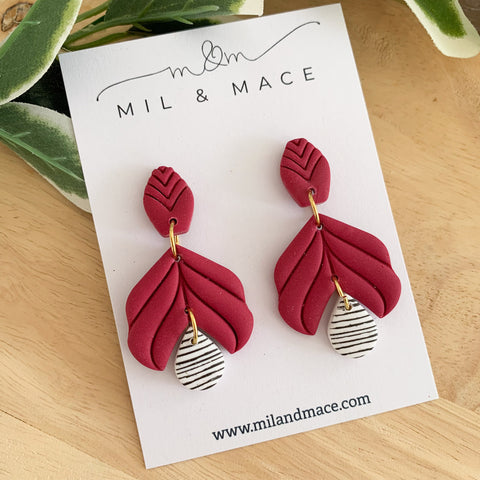 Petal Polymer Clay Dangle Earrings