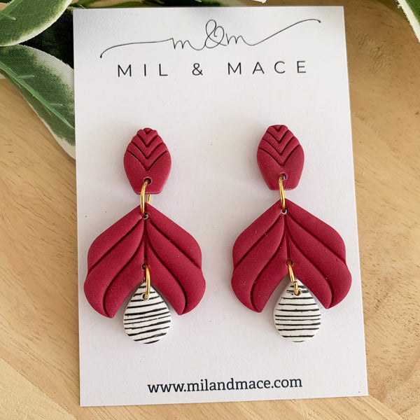 Petal Polymer Clay Dangle Earrings