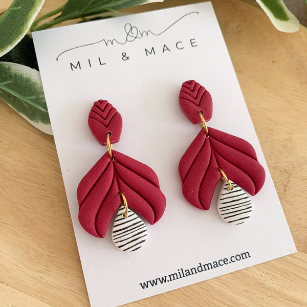 Petal Polymer Clay Dangle Earrings