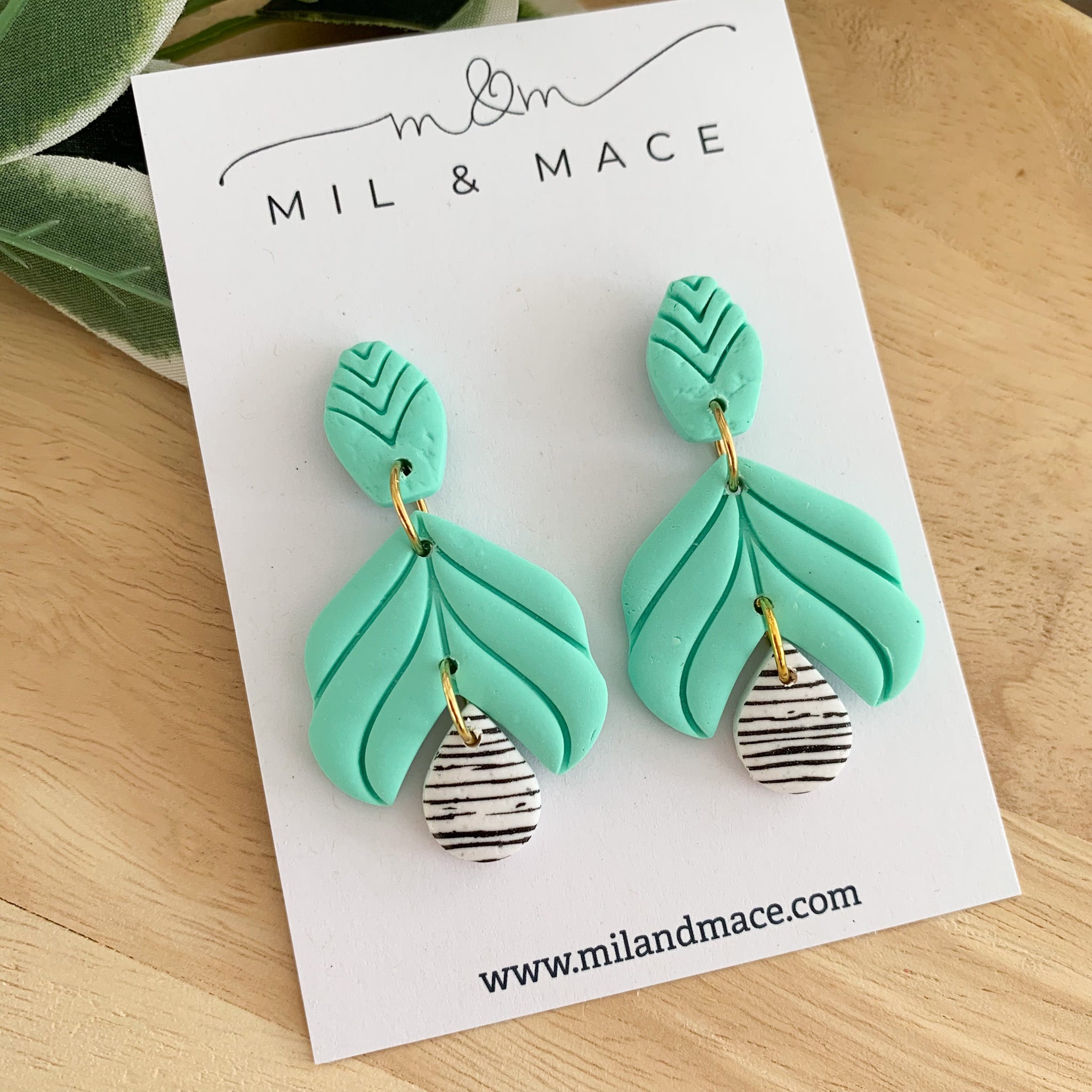 Petal Polymer Clay Dangle Earrings