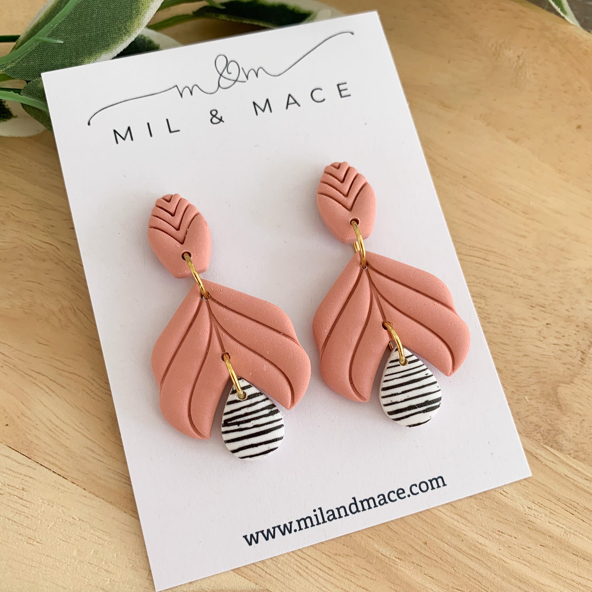Petal Polymer Clay Dangle Earrings