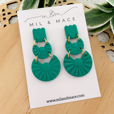 Green Drops Dangle Earrings