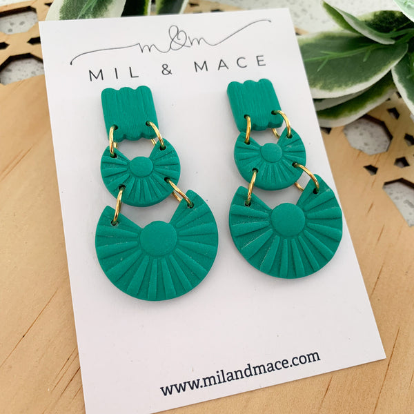 Green Drops Dangle Earrings
