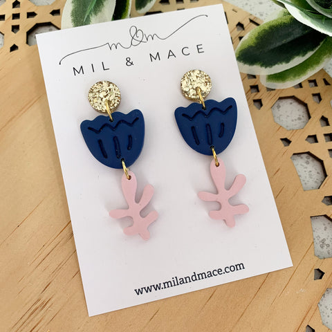Tulip Polymer Clay Dangle Earrings