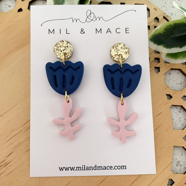 Tulip Polymer Clay Dangle Earrings