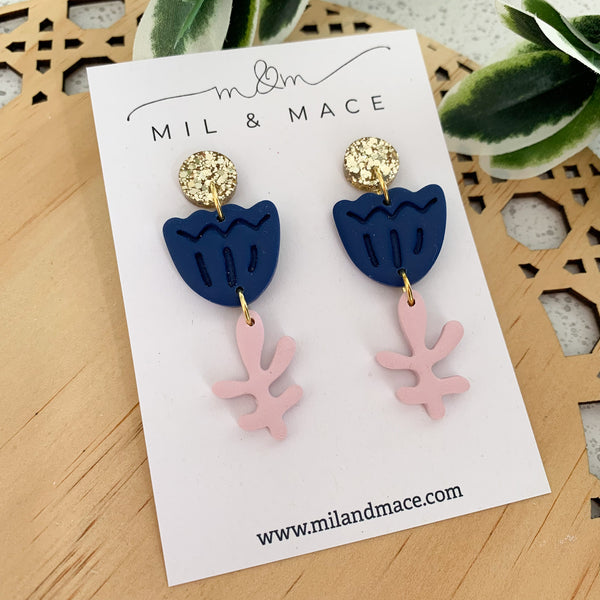 Tulip Polymer Clay Dangle Earrings
