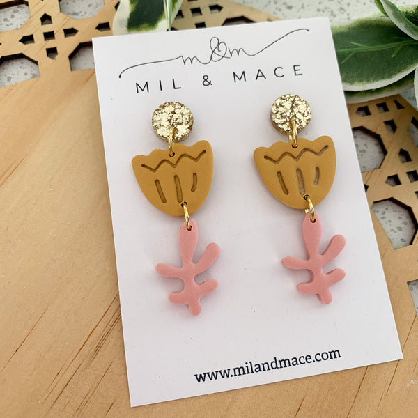 Tulip Polymer Clay Dangle Earrings