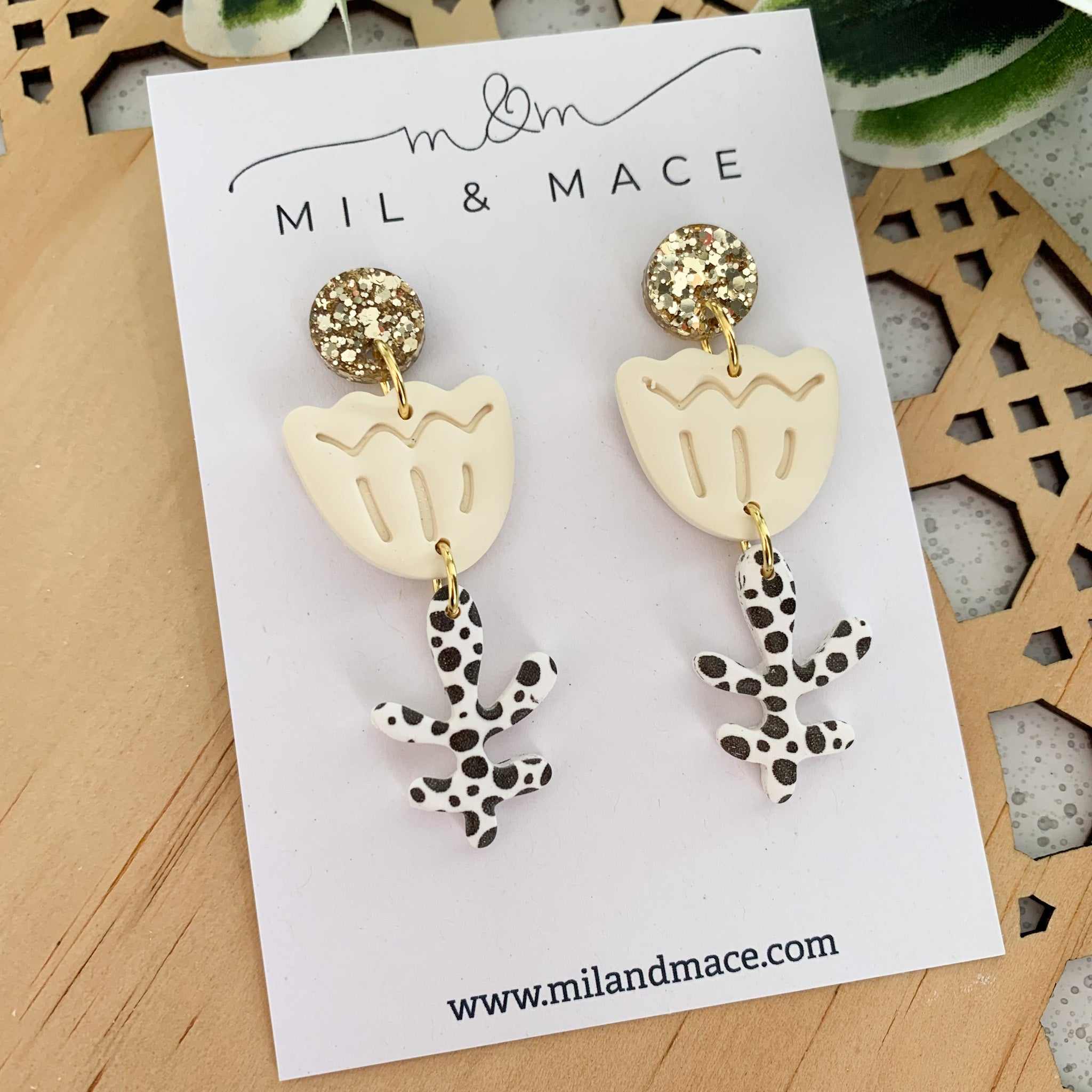Tulip Polymer Clay Dangle Earrings