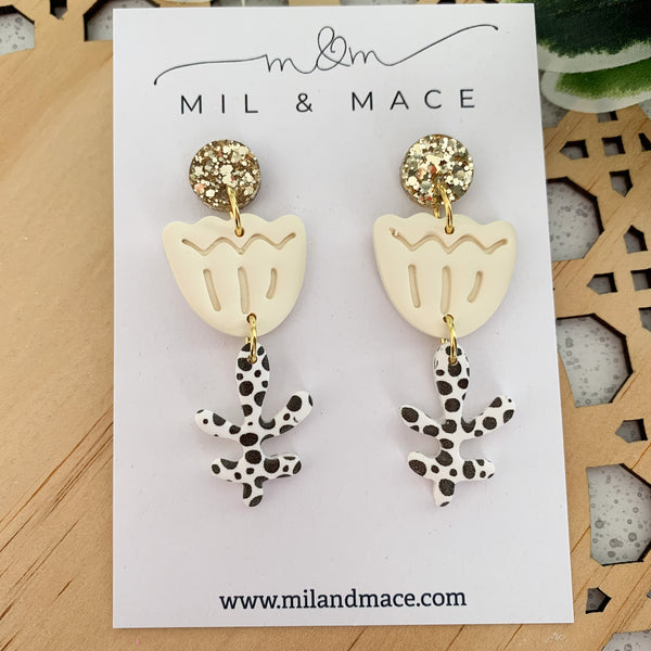 Tulip Polymer Clay Dangle Earrings