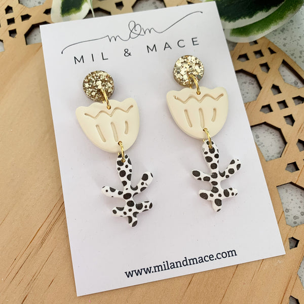 Tulip Polymer Clay Dangle Earrings