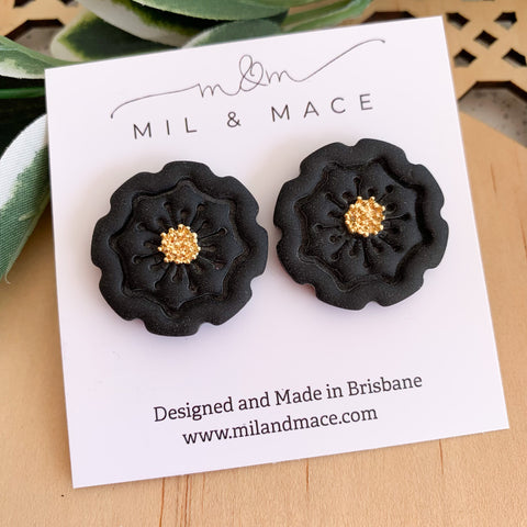 27mm Flower Polymer Clay Stud Earrings