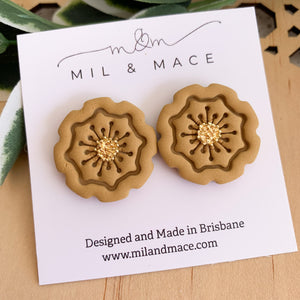 27mm Flower Polymer Clay Stud Earrings