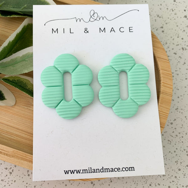 Alexa Mint Polymer Clay Stud Earrings