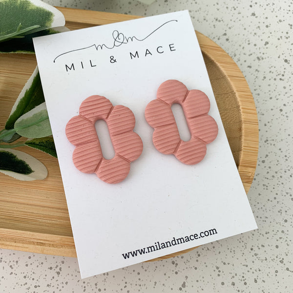 Alexa Pink Polymer Clay Stud Earrings