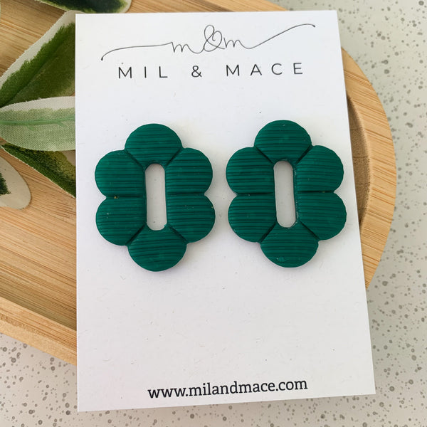 Alexa Green Polymer Clay Stud Earrings