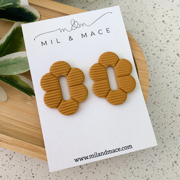 Alexa Mustard Polymer Clay Stud Earrings