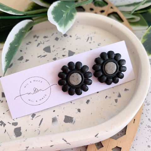 20mm Flower Polymer Clay Stud Earrings