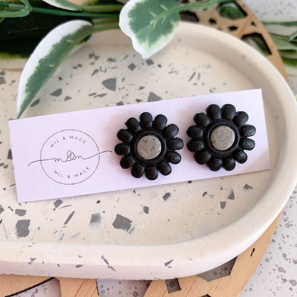 20mm Flower Polymer Clay Stud Earrings