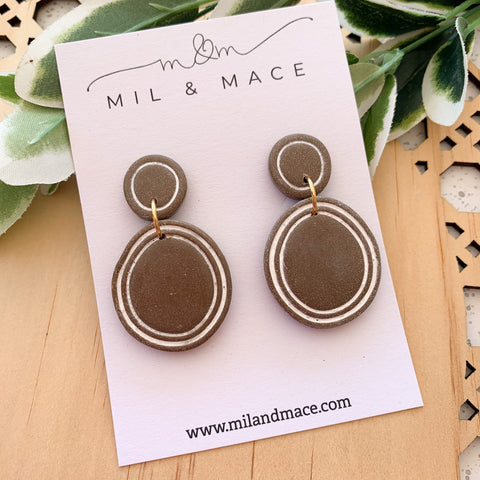 Organic ChocolatePolymer Clay Dangle Earrings