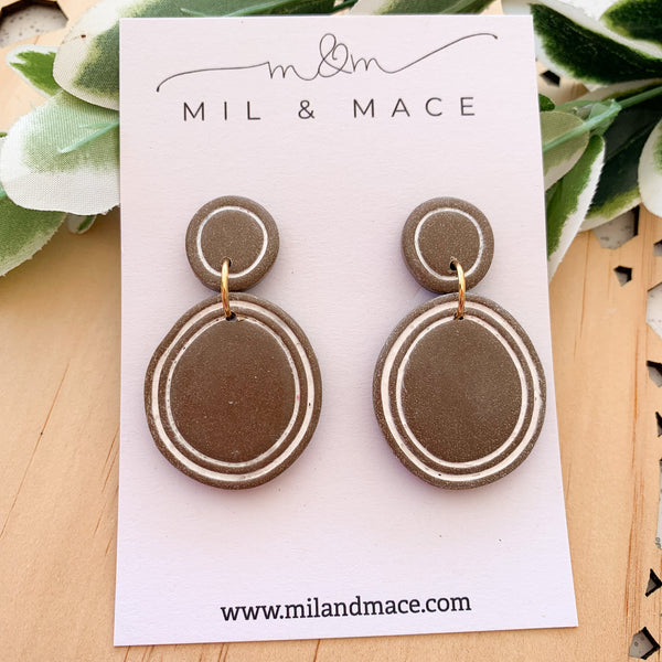 Organic ChocolatePolymer Clay Dangle Earrings
