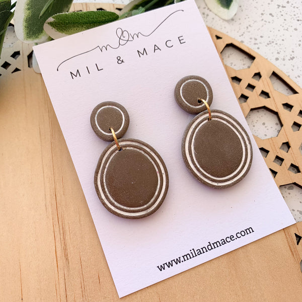 Organic ChocolatePolymer Clay Dangle Earrings