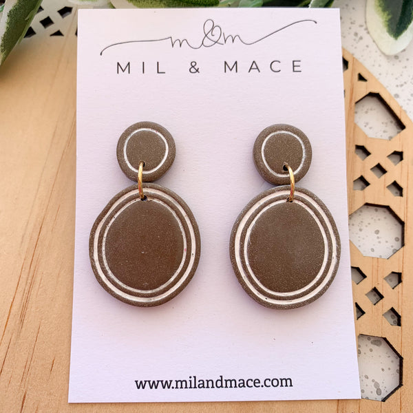 Organic ChocolatePolymer Clay Dangle Earrings