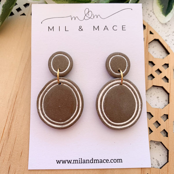 Organic ChocolatePolymer Clay Dangle Earrings
