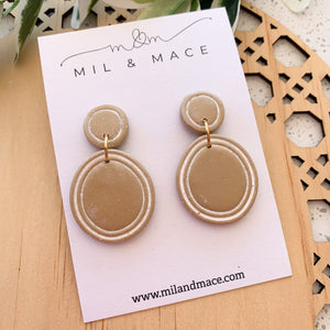 Organic Latte Polymer Clay Dangle Earrings