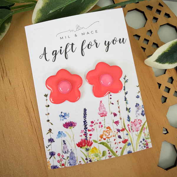 Educator Gift 'A gift for you' Yupo Paper Flower Studs