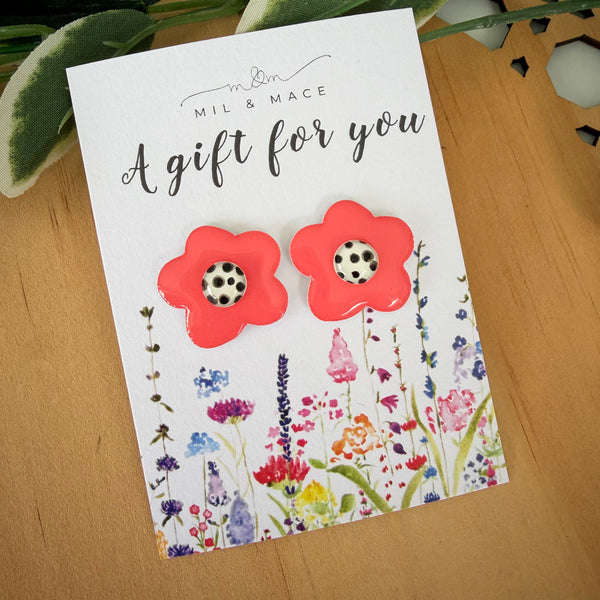 Educator Gift 'A gift for you' Yupo Paper Flower Studs