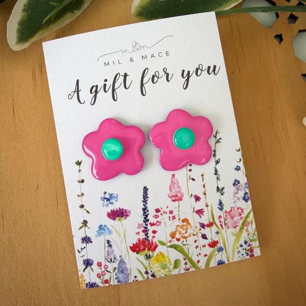 Educator Gift 'A gift for you' Yupo Paper Flower Studs