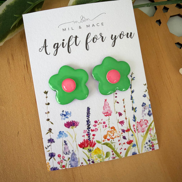 Educator Gift 'A gift for you' Yupo Paper Flower Studs
