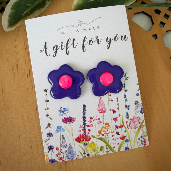 Educator Gift 'A gift for you' Yupo Paper Flower Studs