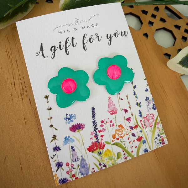 Educator Gift 'A gift for you' Yupo Paper Flower Studs