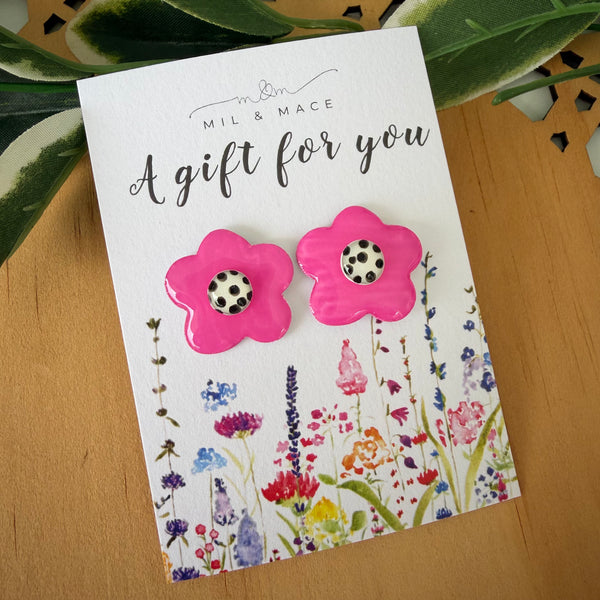 Educator Gift 'A gift for you' Yupo Paper Flower Studs