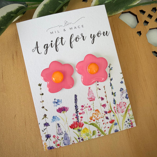 Educator Gift 'A gift for you' Yupo Paper Flower Studs