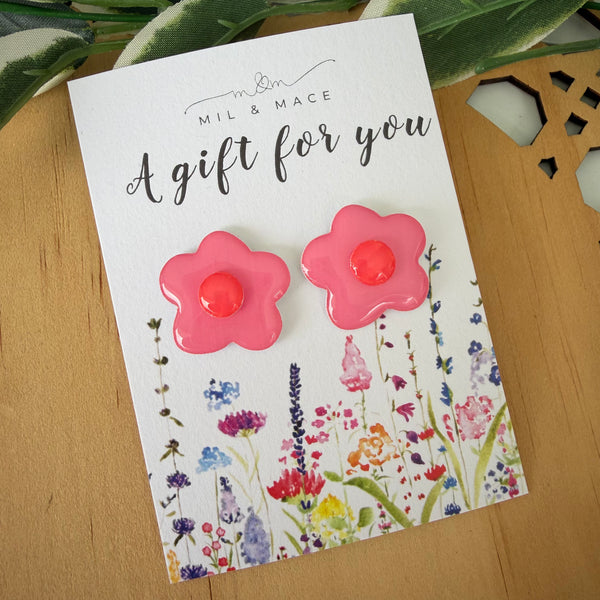 Educator Gift 'A gift for you' Yupo Paper Flower Studs