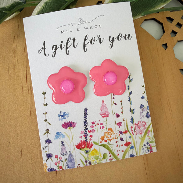 Educator Gift 'A gift for you' Yupo Paper Flower Studs