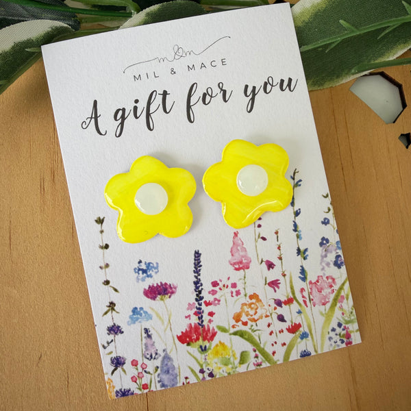 Educator Gift 'A gift for you' Yupo Paper Flower Studs