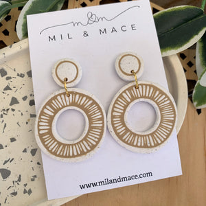 Sarah Latte Organic Polymer Clay Dangle Earrings