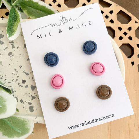 Organic Round Mini Stud Packs