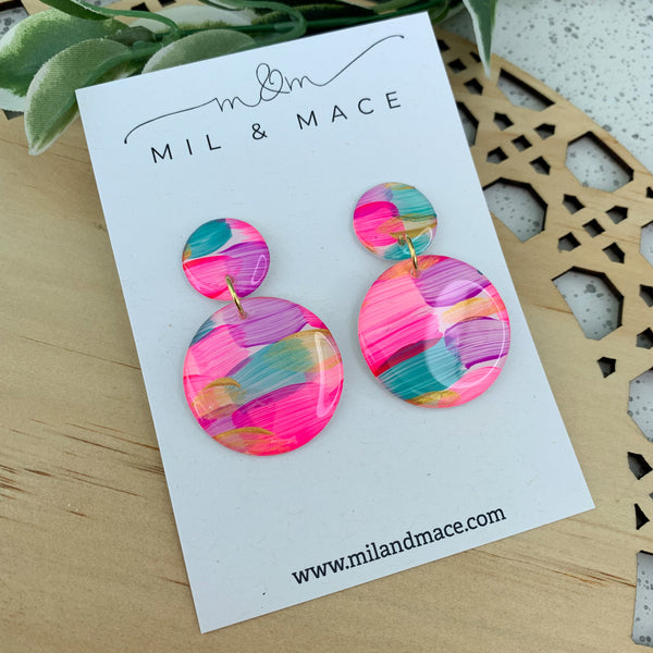 Brights Yupo Handpainted Dangle Earrings