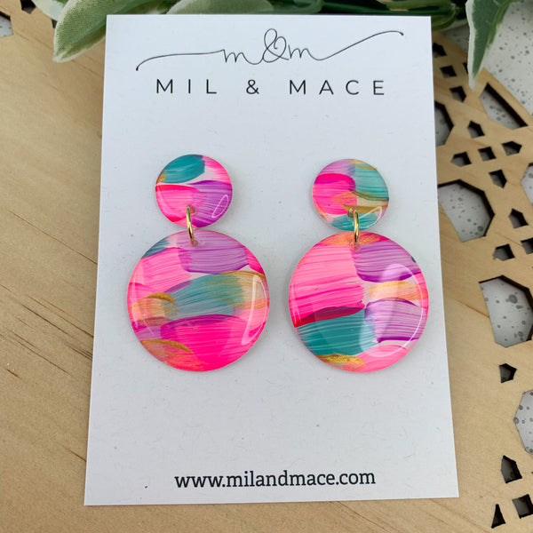 Brights Yupo Handpainted Dangle Earrings