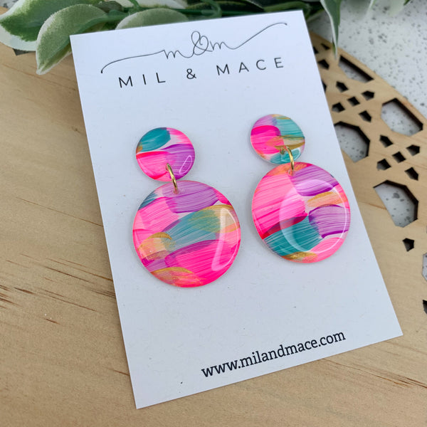 Brights Yupo Handpainted Dangle Earrings