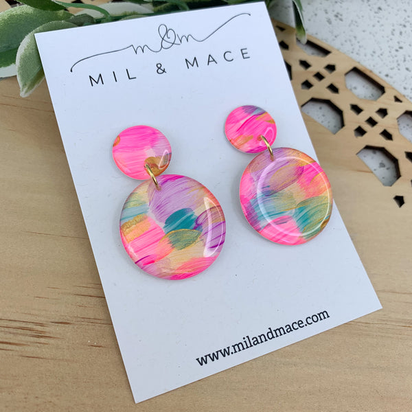 Brights Yupo Handpainted Dangle Earrings