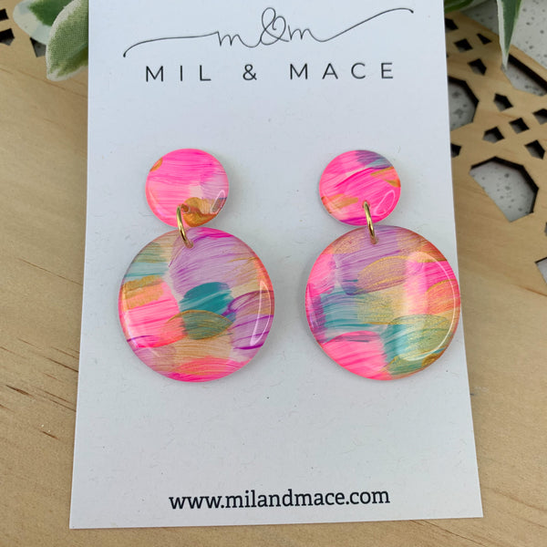 Brights Yupo Handpainted Dangle Earrings