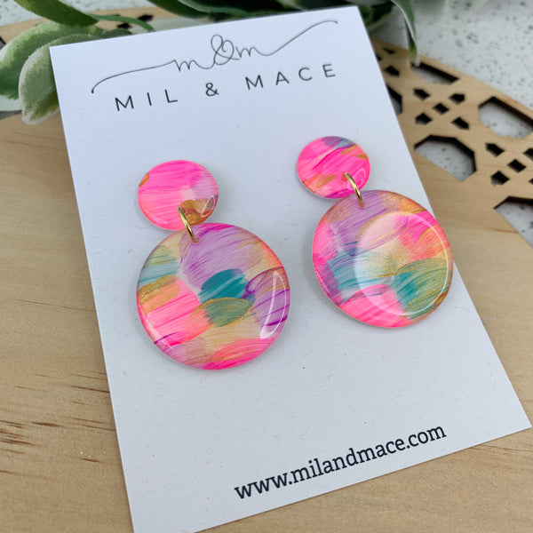 Brights Yupo Handpainted Dangle Earrings