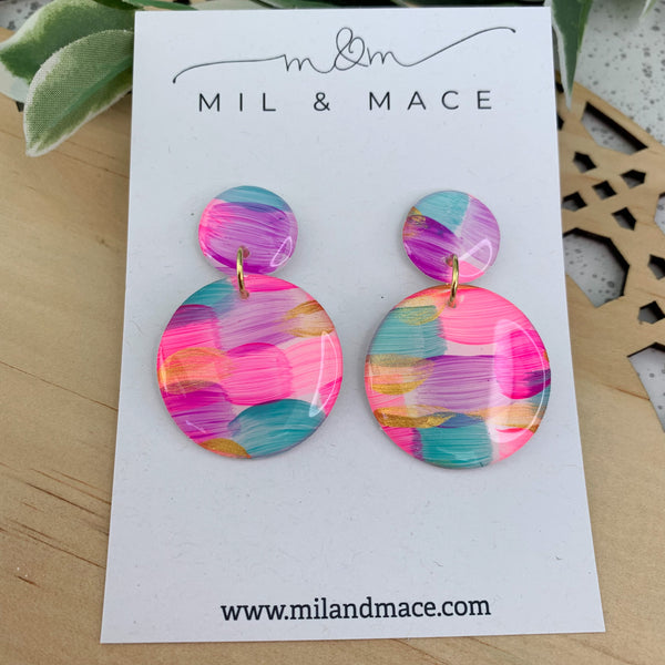 Brights Yupo Handpainted Dangle Earrings